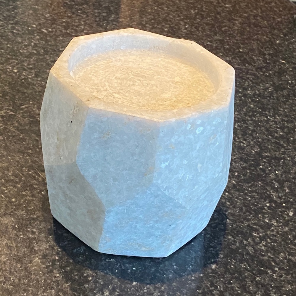 Geometric stone candle holder